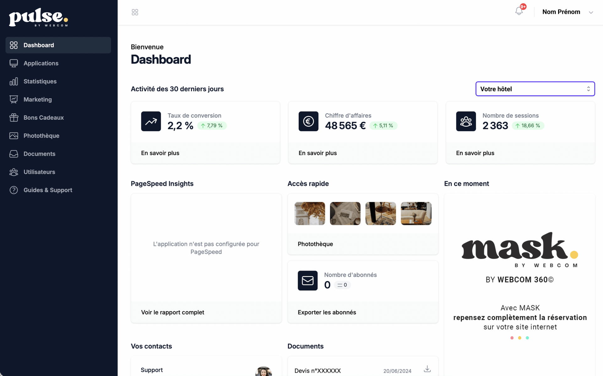 Agence WEBCOM 2020 - Accueil
